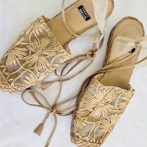Stuart Weitzman Gold Espadrilles